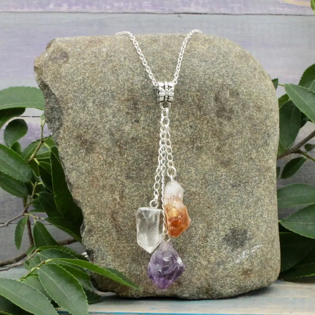 Amethyst, Citrine and Quartz Crystal Dreams Necklace