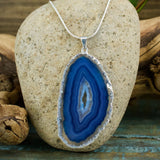 Blue Ocean Agate Cave Necklace