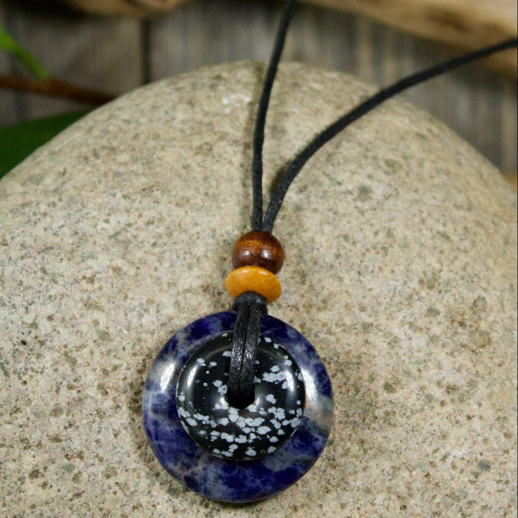 Snowflake Obsidian & Sodalite Destiny Duo Necklace